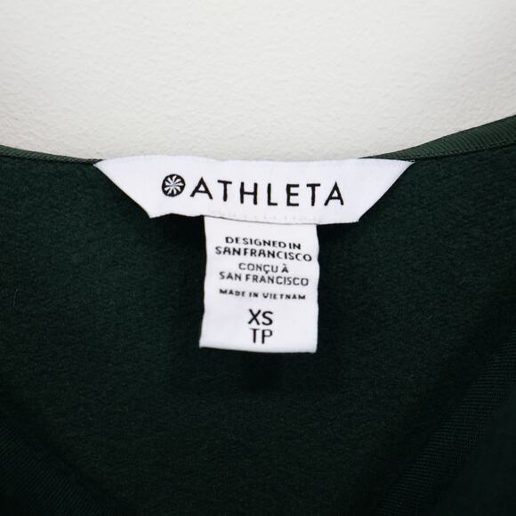 NWT Athleta Puruna Wrap Oversized Drapey Sweatshirt Dark Forest Green Size XS - Picture 9 of 11